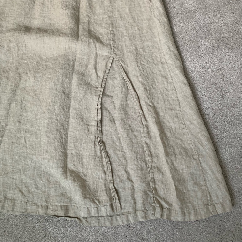 Quince Cream 100% Linen Skirt - Picture 2 of 9